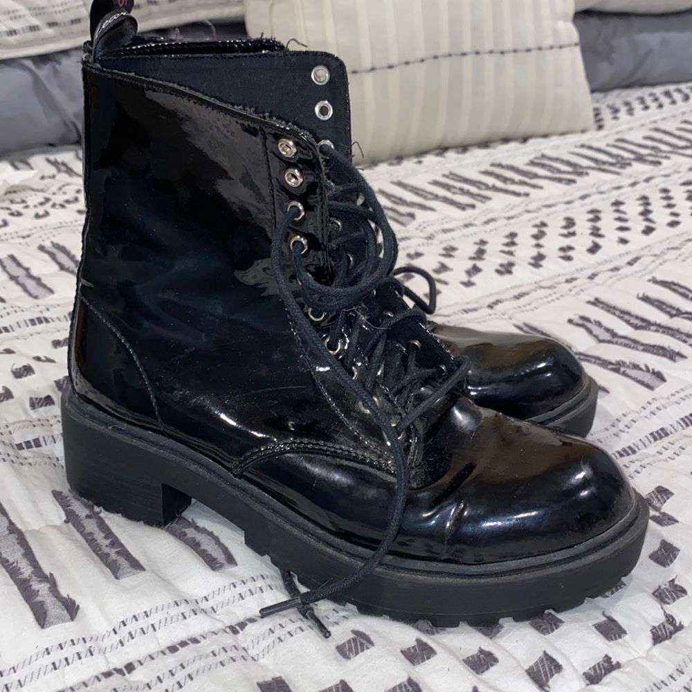 Black combat boots
